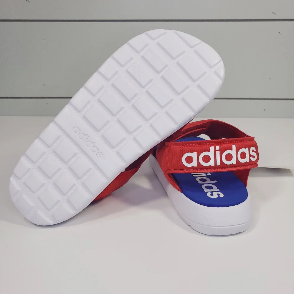 13K Adidas Comfort Sandal C Red Blue White Kids Size 13K